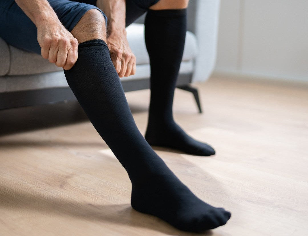 Compressiekousen - Effen Knielang Model voor Werk en Reizen