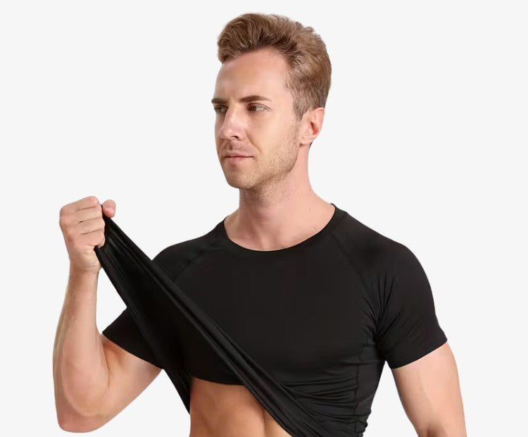 Compressieshirt Heren - Korte Mouw van Sneldrogende Stretchstof