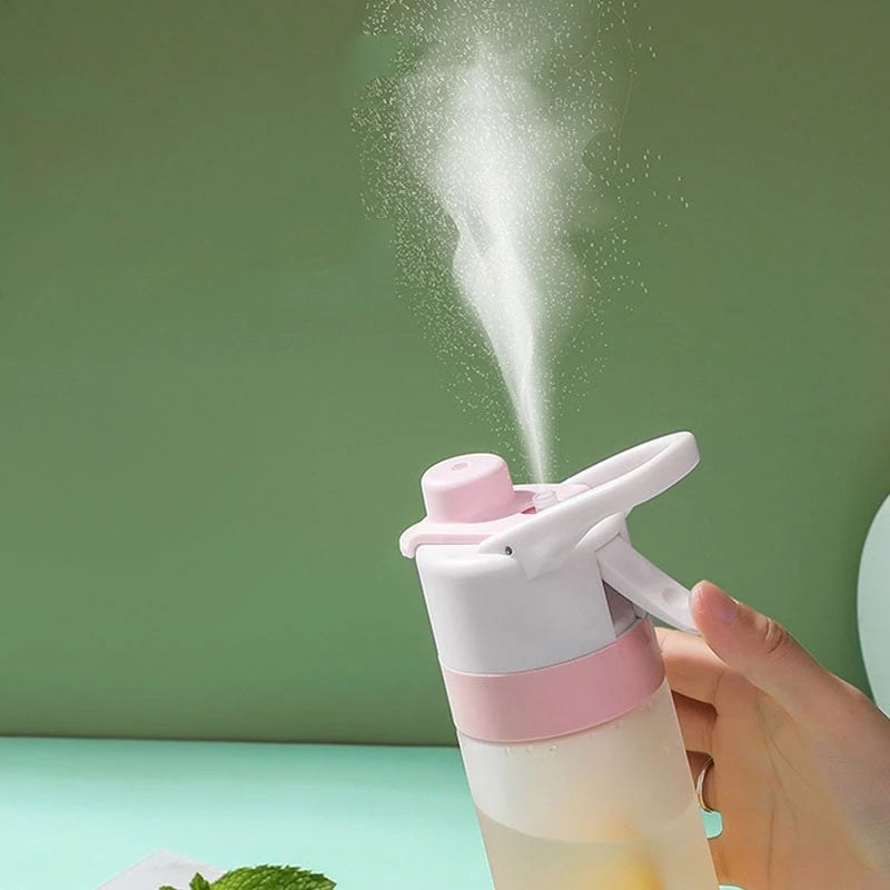 Drinkfles met Spray - Verstuiver en Drinktuit in Eén, 650 ml