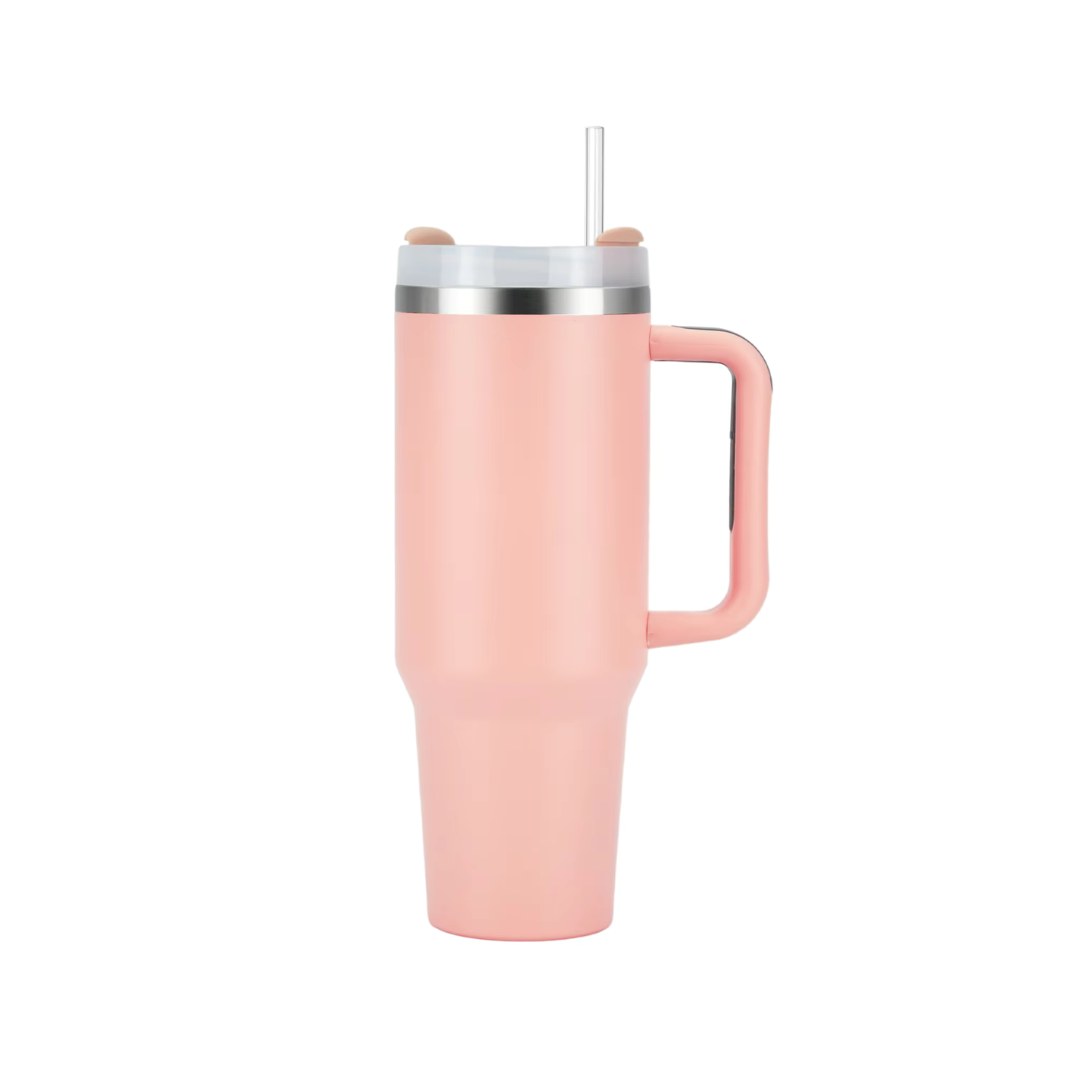 Tumbler - Geïsoleerde Drinkbeker met Rietje en Handvat