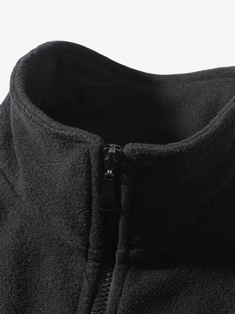 Fleece Vest Heren - Opstaande Kraag en Doorlopende Rits