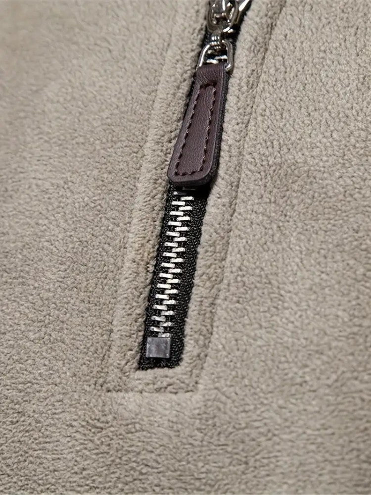 Skipully Heren - Fleece met Korte Rits en Opstaande Kraag